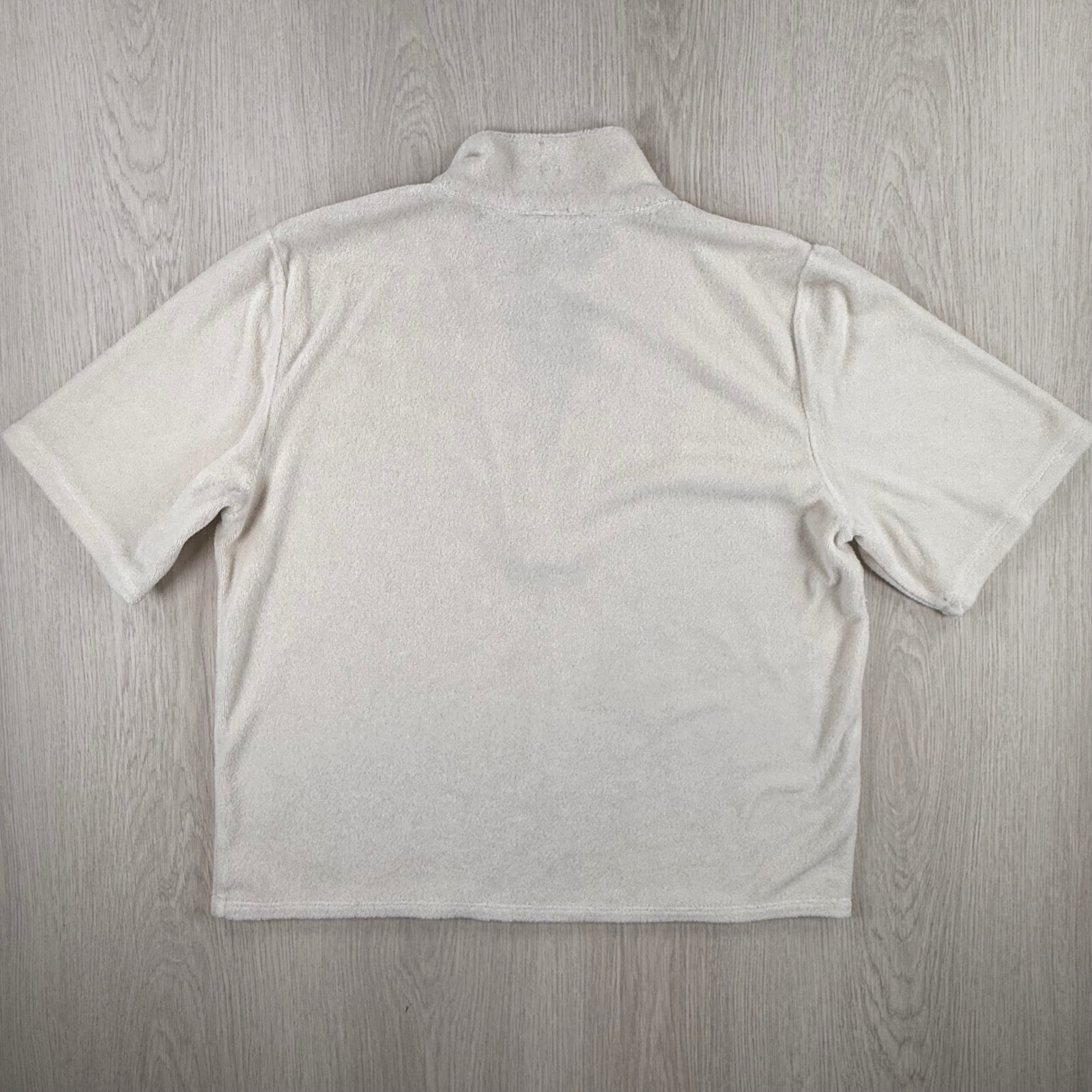 Cream Terry Polo Top Wilfred Free Soft Lounge Shirt Minimalist Casual Neutral — image 5 of 6